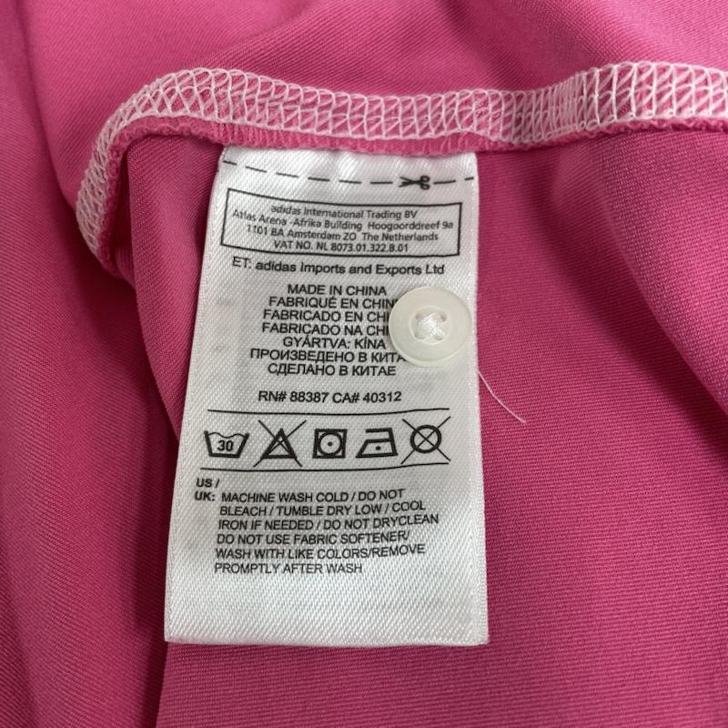 アディダス adidas ポロシャツ 半袖 クール Tシャツ 半袖 ハーフボタン 花柄 プリント ポロシャツ ゴルフ スポーツウェア S プリント X 花柄 X ロゴ、文字 X 刺繍 桃 / ピンク / pink レディース USED 古着 中古 50130046