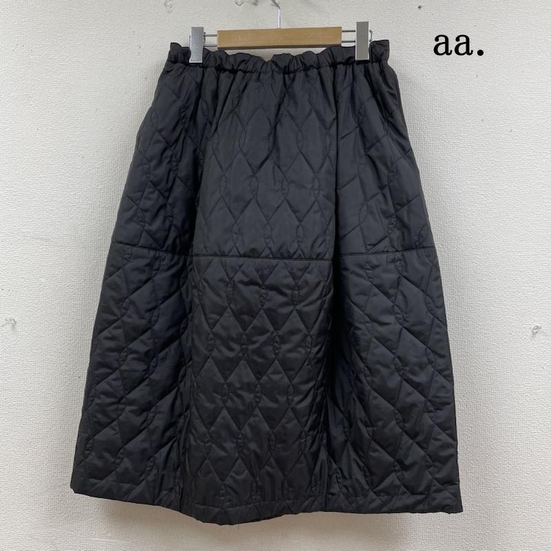 古着 USED スカート ロングスカート aa. キルティング スカート ロング Aライン 立体シルエット ウエストゴム S 無地 黒 / ブラック / black レディース USED 古着 中古 50130050