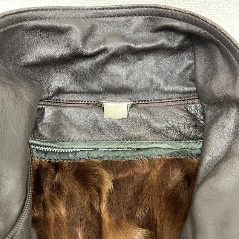 古着 USED ジャケット、上着 レザージャケット レザー ジャケット ハーフコート 本革 ブラウン 毛皮ライナー ライナー着脱式 L 無地 茶 / ブラウン / brown メンズ USED 古着 中古 50130062