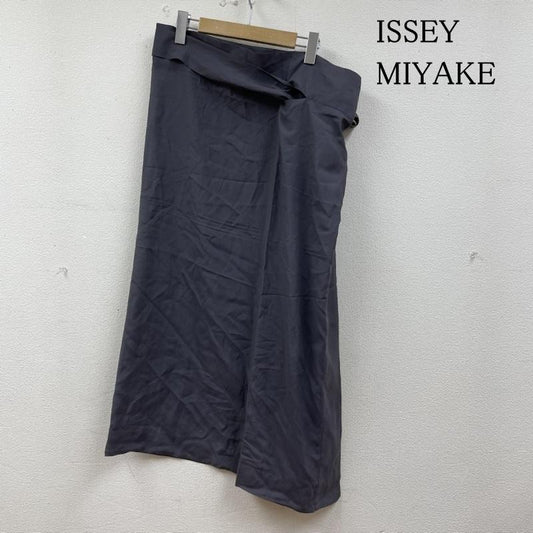 イッセイミヤケ ISSEY MIYAKE スカート ロングスカート 90s Vintage ISSEY MIYAKE 巻き ラップ スカート 無地 リボン ウエスト紐 日本製 M 無地 灰 / グレー / gray レディース USED 古着 中古 50130063