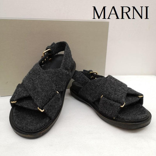 マルニ MARNI サンダル サンダル フスベット フェルト サンダル 36 23.5cm チャコールグレー / チャコールグレー / レディース USED 古着 中古 50130091
