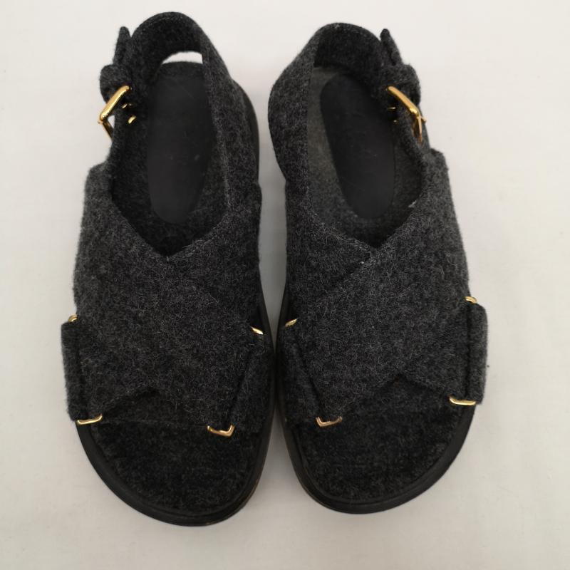 マルニ MARNI サンダル サンダル フスベット フェルト サンダル 36 23.5cm チャコールグレー / チャコールグレー / レディース USED 古着 中古 50130091