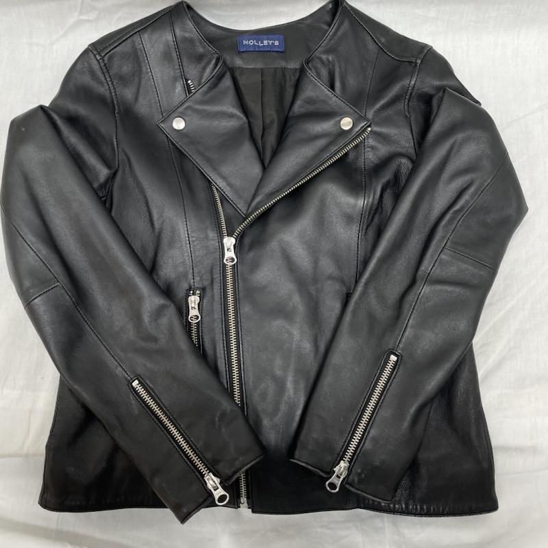 ノーリーズ NOLLEY S ジャケット、上着 レザージャケット 7-0040-5-04-001 ラムレザーノーカラーブルゾン ライダースジャケット 36 レディース USED 古着 中古 50130158