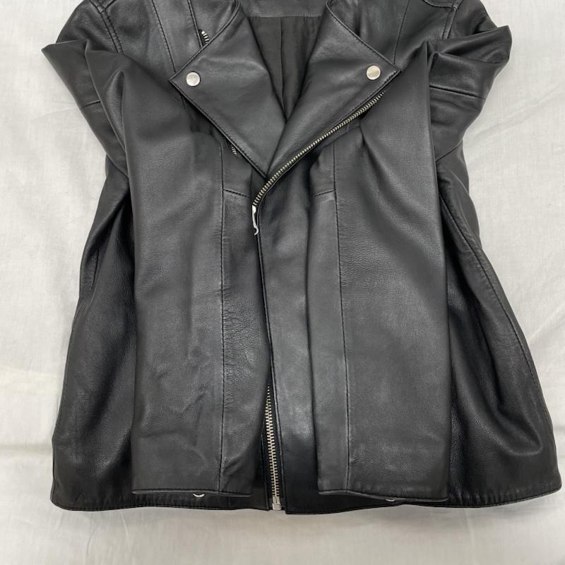 ノーリーズ NOLLEY S ジャケット、上着 レザージャケット 7-0040-5-04-001 ラムレザーノーカラーブルゾン ライダースジャケット 36 レディース USED 古着 中古 50130158