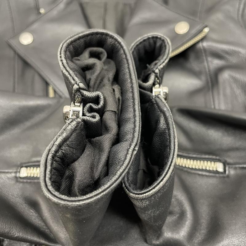 ノーリーズ NOLLEY S ジャケット、上着 レザージャケット 7-0040-5-04-001 ラムレザーノーカラーブルゾン ライダースジャケット 36 レディース USED 古着 中古 50130158