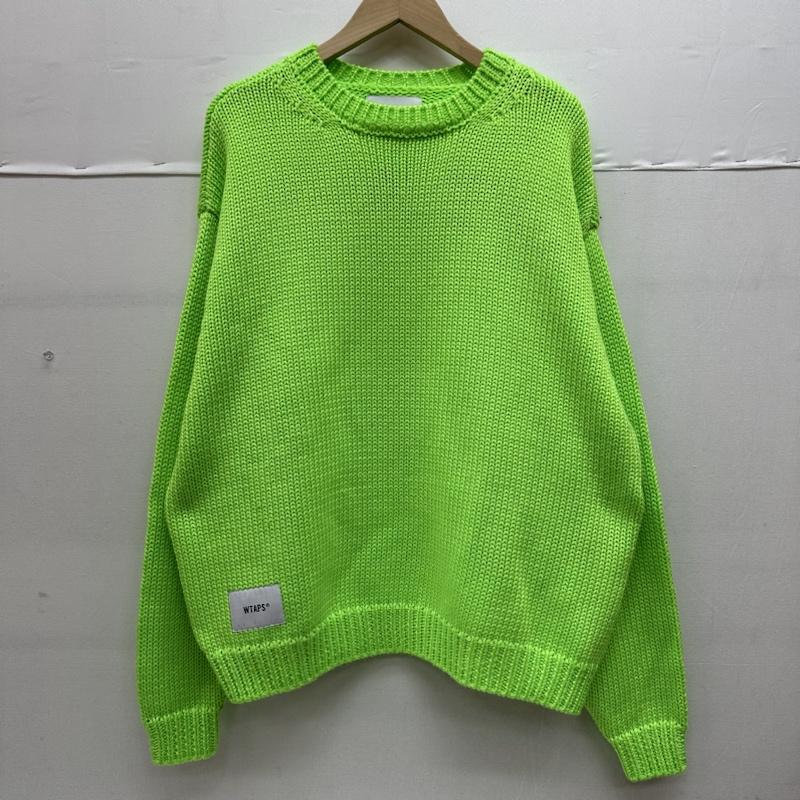 ダブルタップス WTAPS ニット、セーター 長袖 23AW バック ロゴ クルーネック ニット セーター 232MADT-KNM04 2 薄緑 / ライトグリーン / メンズ USED 古着 中古 50130163