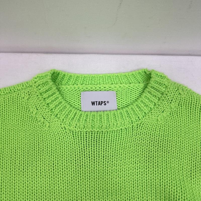 ダブルタップス WTAPS ニット、セーター 長袖 23AW バック ロゴ クルーネック ニット セーター 232MADT-KNM04 2 薄緑 / ライトグリーン / メンズ USED 古着 中古 50130163