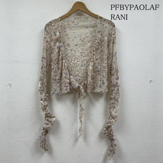 ピーエフバイパオラフラーニ PFBYPAOLAFRANI カーディガン 長袖 ドット 総柄 シースル― カーディガン フリル 透け感 長袖 ショート丈 42 ドット マルチカラー / マルチカラー / multicolor レディース USED 古着 中古 50130246