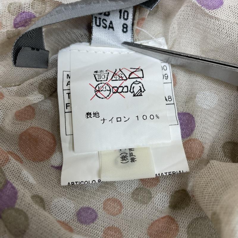 ピーエフバイパオラフラーニ PFBYPAOLAFRANI カーディガン 長袖 ドット 総柄 シースル― カーディガン フリル 透け感 長袖 ショート丈 42 ドット マルチカラー / マルチカラー / multicolor レディース USED 古着 中古 50130246