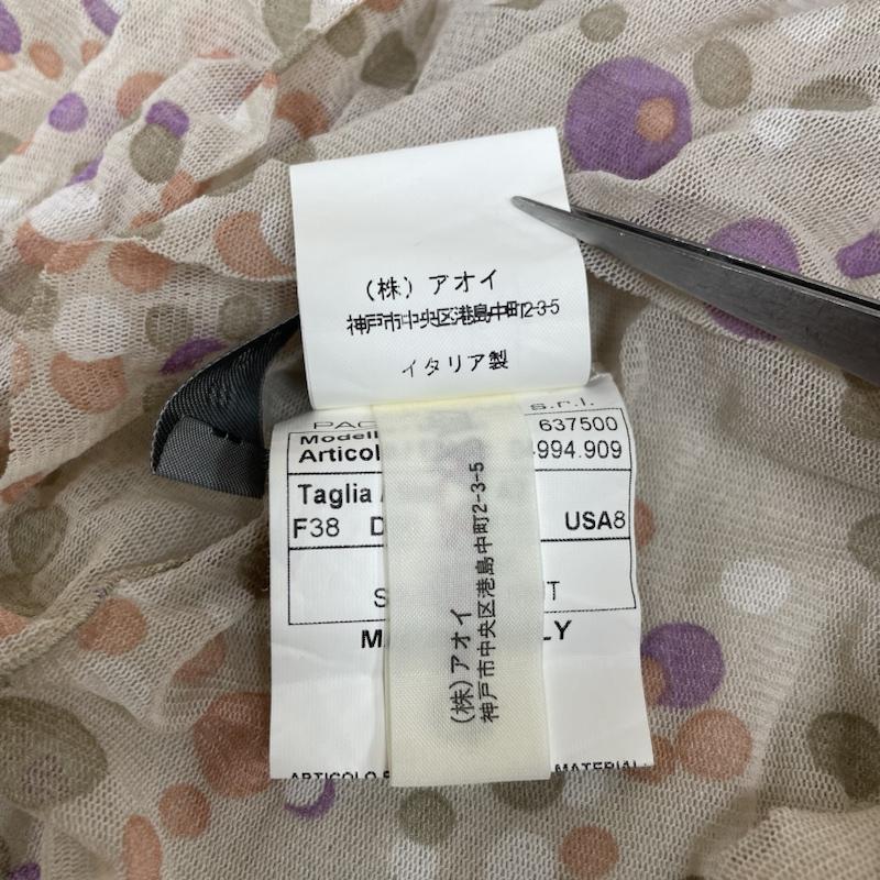 ピーエフバイパオラフラーニ PFBYPAOLAFRANI カーディガン 長袖 ドット 総柄 シースル― カーディガン フリル 透け感 長袖 ショート丈 42 ドット マルチカラー / マルチカラー / multicolor レディース USED 古着 中古 50130246