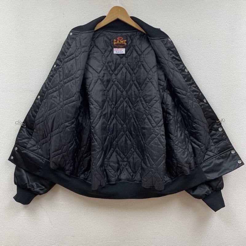 古着 USED ジャケット、上着 ジャンパー、ブルゾン GAME sportswear 80s 90s USA製 スタジャン スタジアム ジャンパー ジャケット ロゴ プリント 刺繍 ロゴ、文字 X プリント X 刺繍 黒 / ブラック / black メンズ USED 古着 中古 50130257