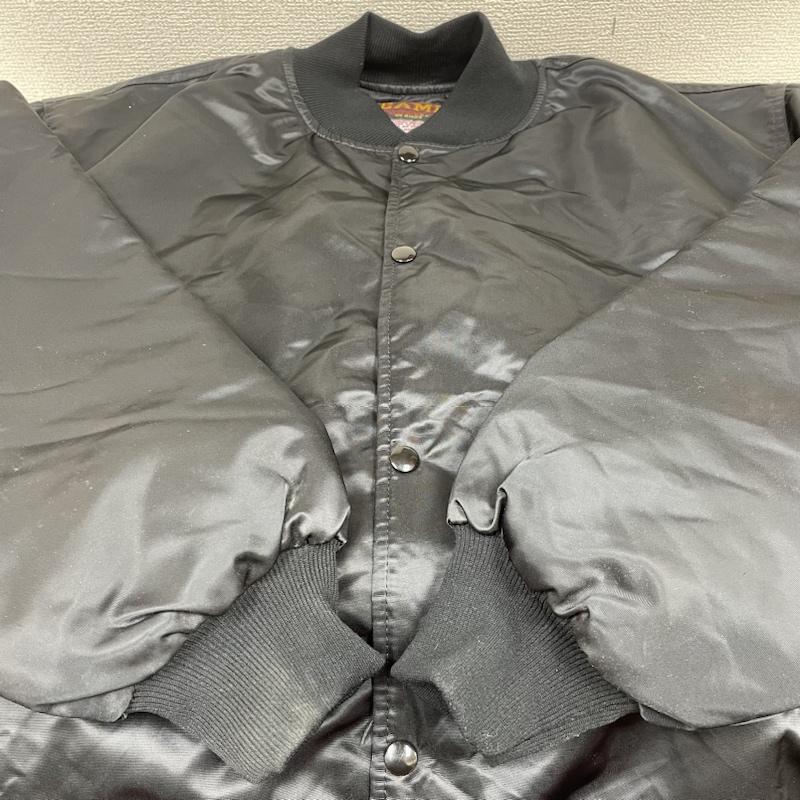 古着 USED ジャケット、上着 ジャンパー、ブルゾン GAME sportswear 80s 90s USA製 スタジャン スタジアム ジャンパー ジャケット ロゴ プリント 刺繍 ロゴ、文字 X プリント X 刺繍 黒 / ブラック / black メンズ USED 古着 中古 50130257