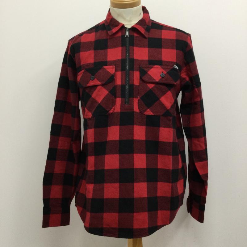 カーハート Carhartt シャツ、ブラウス 長袖 Carhartt FRANCIS SHIRT プルオーバー　ハーフジップ　チェックシャツ M チェック 赤 / レッド / red メンズ USED 古着 中古 50130310