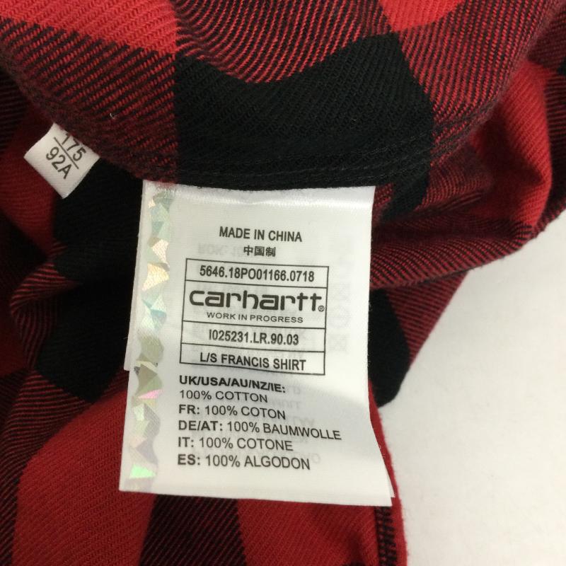 カーハート Carhartt シャツ、ブラウス 長袖 Carhartt FRANCIS SHIRT プルオーバー　ハーフジップ　チェックシャツ M チェック 赤 / レッド / red メンズ USED 古着 中古 50130310
