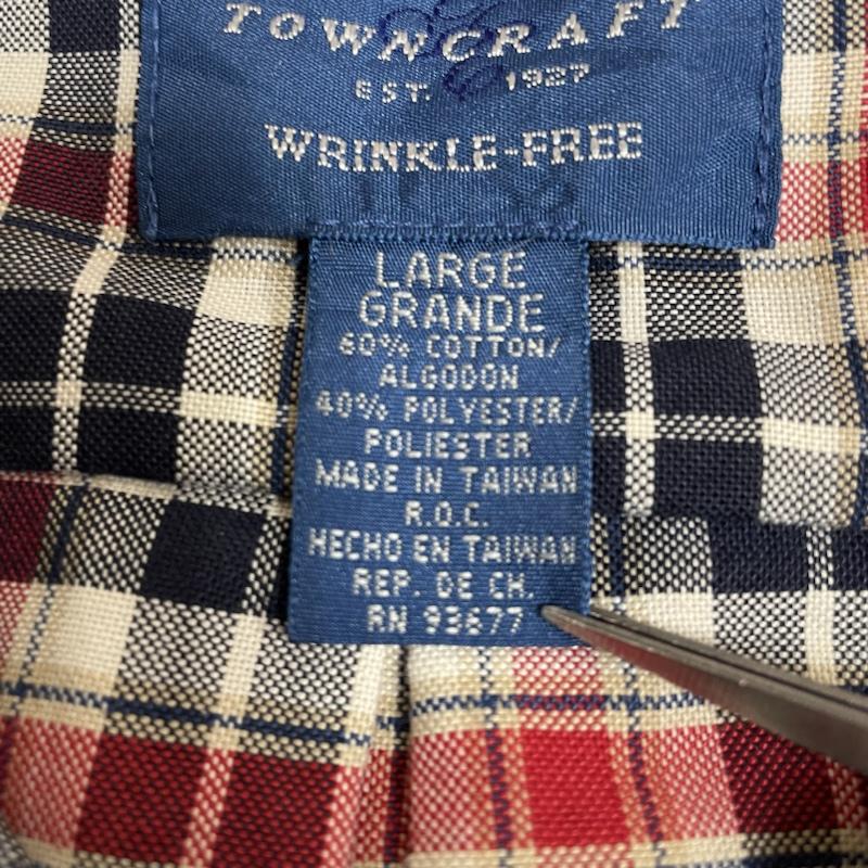 タウンクラフト TOWNCRAFT シャツ、ブラウス 長袖 90s 長袖 ボタンダウン シャツ チェック オーバーサイズ 大きめ L チェック マルチカラー / マルチカラー / multicolor メンズ USED 古着 中古 50130319