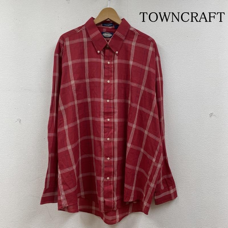 タウンクラフト TOWNCRAFT シャツ、ブラウス 長袖 長袖 シャツ ブラウス Shirt ロングスリーブ チェック柄 胸ポケット ボタン サイズ2XL 大きめ - チェック 赤 / レッド / red メンズ USED 古着 中古 50130320