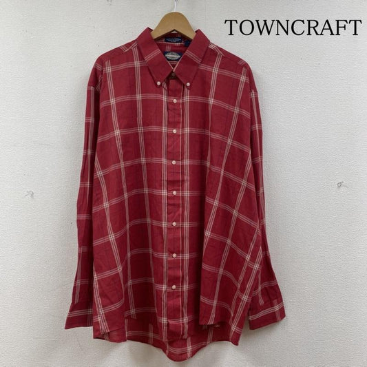 タウンクラフト TOWNCRAFT シャツ、ブラウス 長袖 長袖 シャツ ブラウス Shirt ロングスリーブ チェック柄 胸ポケット ボタン サイズ2XL 大きめ - チェック 赤 / レッド / red メンズ USED 古着 中古 50130320