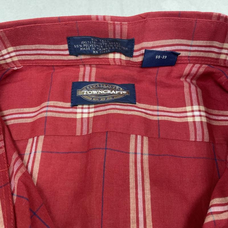 タウンクラフト TOWNCRAFT シャツ、ブラウス 長袖 長袖 シャツ ブラウス Shirt ロングスリーブ チェック柄 胸ポケット ボタン サイズ2XL 大きめ - チェック 赤 / レッド / red メンズ USED 古着 中古 50130320