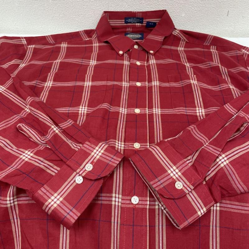 タウンクラフト TOWNCRAFT シャツ、ブラウス 長袖 長袖 シャツ ブラウス Shirt ロングスリーブ チェック柄 胸ポケット ボタン サイズ2XL 大きめ - チェック 赤 / レッド / red メンズ USED 古着 中古 50130320