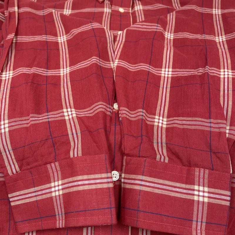 タウンクラフト TOWNCRAFT シャツ、ブラウス 長袖 長袖 シャツ ブラウス Shirt ロングスリーブ チェック柄 胸ポケット ボタン サイズ2XL 大きめ - チェック 赤 / レッド / red メンズ USED 古着 中古 50130320