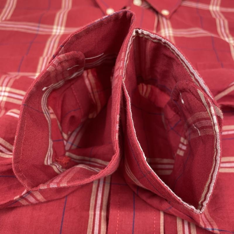 タウンクラフト TOWNCRAFT シャツ、ブラウス 長袖 長袖 シャツ ブラウス Shirt ロングスリーブ チェック柄 胸ポケット ボタン サイズ2XL 大きめ - チェック 赤 / レッド / red メンズ USED 古着 中古 50130320
