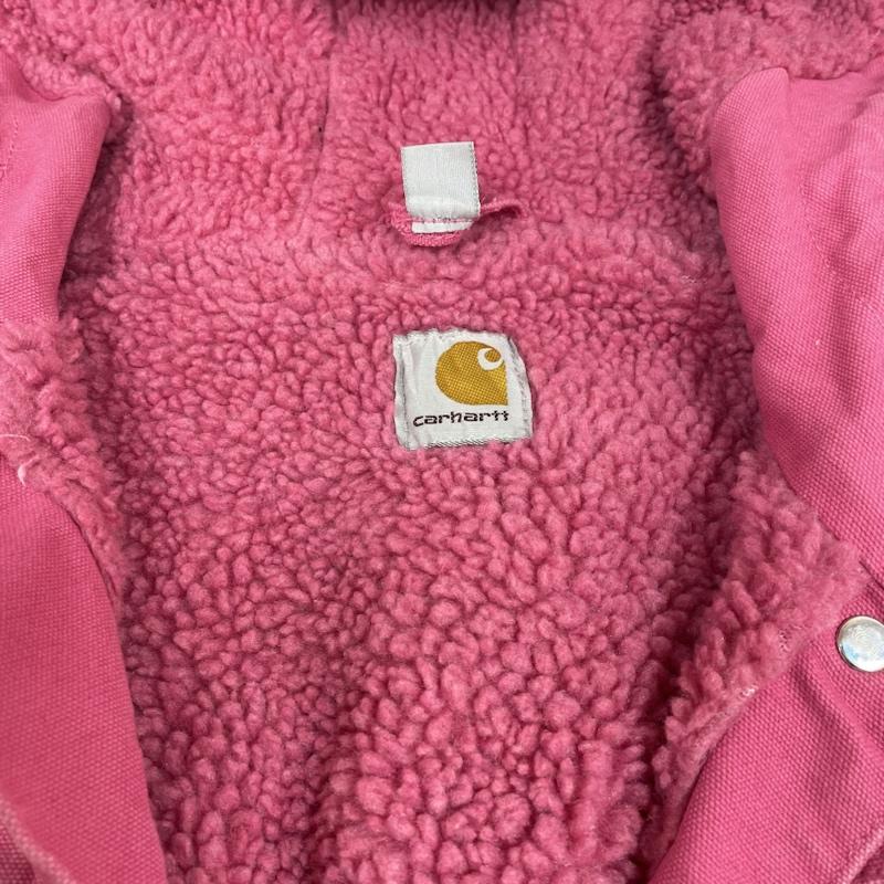 カーハート Carhartt ベスト ベスト ワーク ダック ベスト 裏ボア スナップボタン 前開き ロゴ 刺繍 100061 677 M ロゴ、文字 X 刺繍 桃 / ピンク / pink レディース USED 古着 中古 50130325