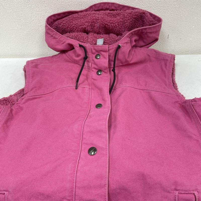カーハート Carhartt ベスト ベスト ワーク ダック ベスト 裏ボア スナップボタン 前開き ロゴ 刺繍 100061 677 M ロゴ、文字 X 刺繍 桃 / ピンク / pink レディース USED 古着 中古 50130325