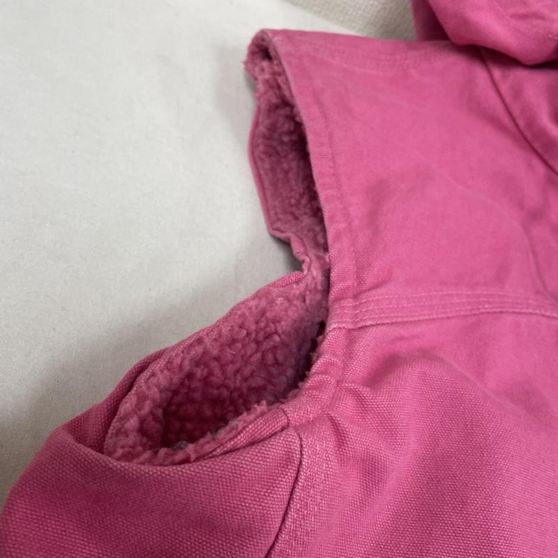 カーハート Carhartt ベスト ベスト ワーク ダック ベスト 裏ボア スナップボタン 前開き ロゴ 刺繍 100061 677 M ロゴ、文字 X 刺繍 桃 / ピンク / pink レディース USED 古着 中古 50130325