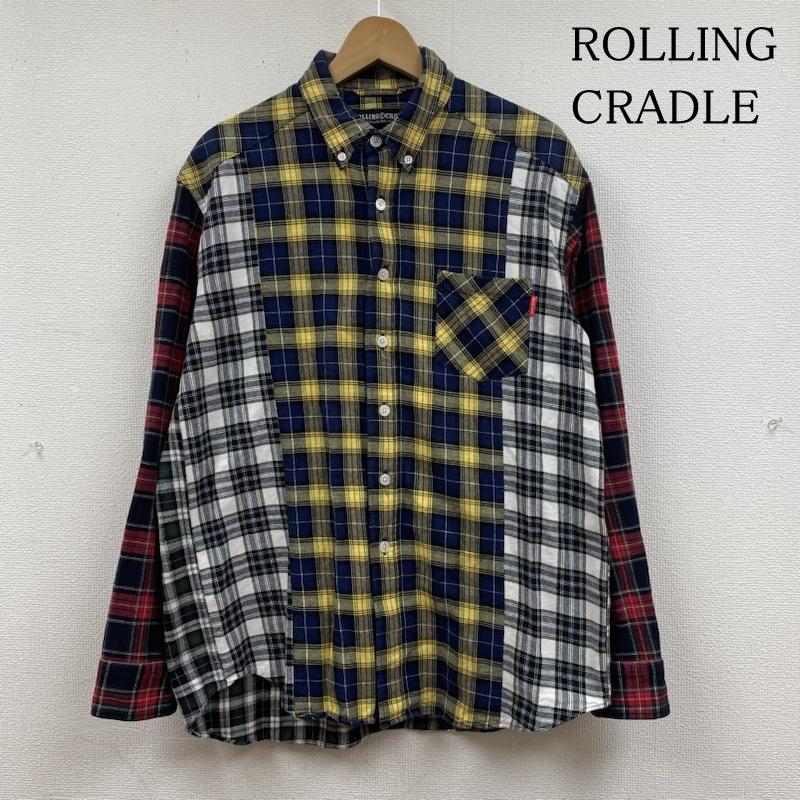 ローリングクレイドル ROLLING CRADLE シャツ、ブラウス 長袖 クレイジーパターン パッチワーク チェック柄 長袖 ボタンダウン シャツ M チェック マルチカラー / マルチカラー / multicolor メンズ USED 古着 中古 50130352
