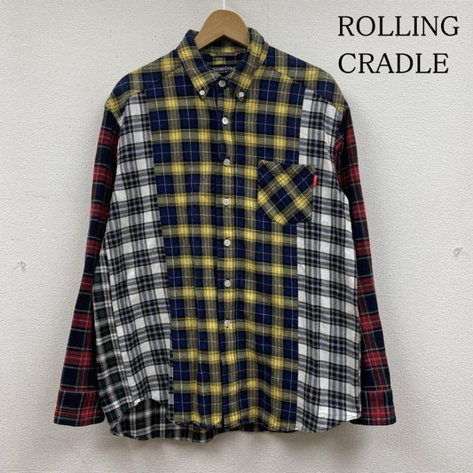 ローリングクレイドル ROLLING CRADLE シャツ、ブラウス 長袖 クレイジーパターン パッチワーク チェック柄 長袖 ボタンダウン シャツ M チェック マルチカラー / マルチカラー / multicolor メンズ USED 古着 中古 50130352
