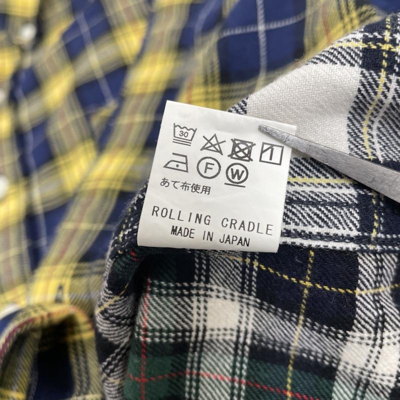 ローリングクレイドル ROLLING CRADLE シャツ、ブラウス 長袖 クレイジーパターン パッチワーク チェック柄 長袖 ボタンダウン シャツ M チェック マルチカラー / マルチカラー / multicolor メンズ USED 古着 中古 50130352