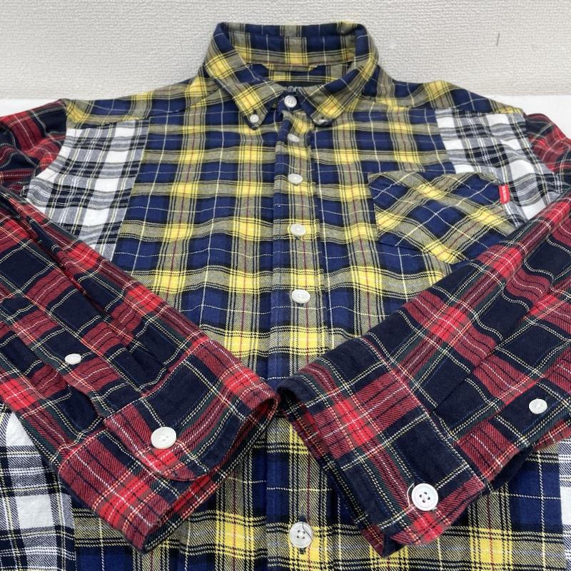 ローリングクレイドル ROLLING CRADLE シャツ、ブラウス 長袖 クレイジーパターン パッチワーク チェック柄 長袖 ボタンダウン シャツ M チェック マルチカラー / マルチカラー / multicolor メンズ USED 古着 中古 50130352