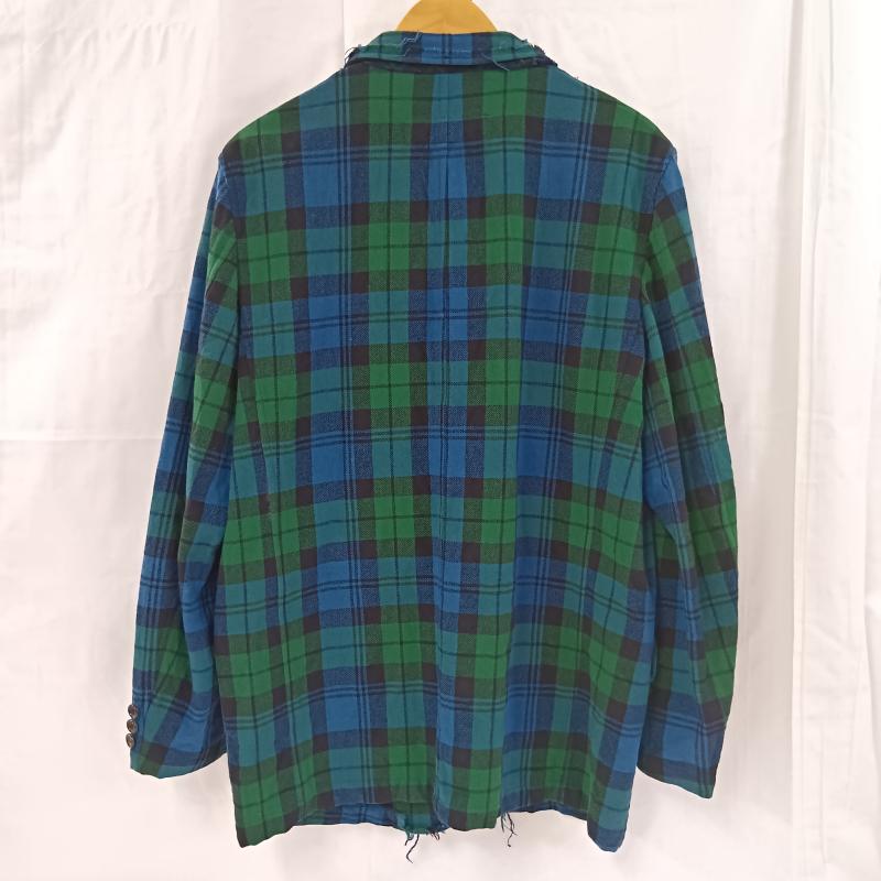 コムデギャルソンオム COMME des GARCONS HOMME ジャケット、上着 ジャケット、ブレザー COMME des GARCONS HOMME コムデギャルソンオム チェック切替 ウールテーラード S 総柄 X チェック 青 / ブルー / blue X 緑 / グリーン / green X 紺 / ネイビー / navy メンズ USED 古着 中古 50130406