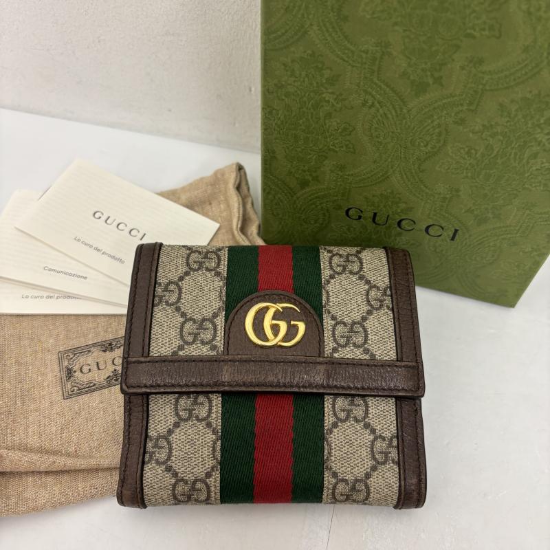 グッチ GUCCI 財布 コンパクト財布 GG フレンチフラップウォレット 523173 96IWG 8745 シェリー - レディース USED 古着 中古 50130447
