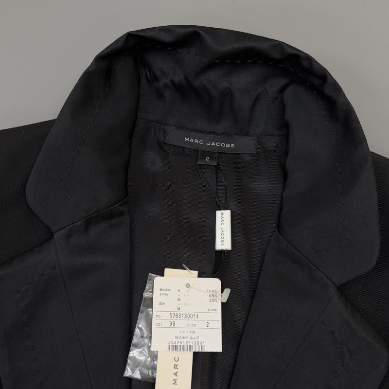 マークジェイコブス MARCJACOBS ジャケット、上着 ジャケット、ブレザー 5763130014 USA製 ルック期 ノーボタン テーラード ジャケット 黒 ブラック 2 黒 / ブラック / black レディース USED 古着 中古 50130450