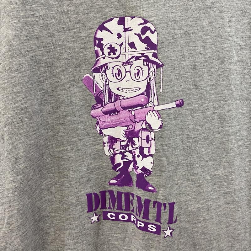 Dime Dime ポロシャツ 半袖 DIMECORPS TEE HEATHER GRAY ドクタースランプアラレちゃん M M プリント 灰 / グレー / gray メンズ USED 古着 中古 50130476