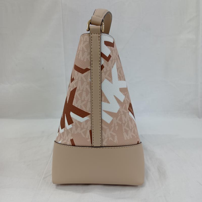 マイケルコース MICHAEL KORS ショルダーバッグ ショルダーバッグ MICHAEL KORS マイケルコース LUGG MULTI バケットメッセンジャー ミディアム ショルダーバッグ 2WAY 35F2GM9M6V ロゴ、文字 X 総柄 茶 / ブラウン / brown X ベージュ / ベージュ / beige X 桃 / ピンク / pink レディース USED 古着 中古 50130524