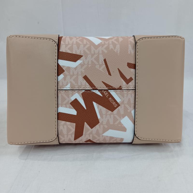 マイケルコース MICHAEL KORS ショルダーバッグ ショルダーバッグ MICHAEL KORS マイケルコース LUGG MULTI バケットメッセンジャー ミディアム ショルダーバッグ 2WAY 35F2GM9M6V ロゴ、文字 X 総柄 茶 / ブラウン / brown X ベージュ / ベージュ / beige X 桃 / ピンク / pink レディース USED 古着 中古 50130524