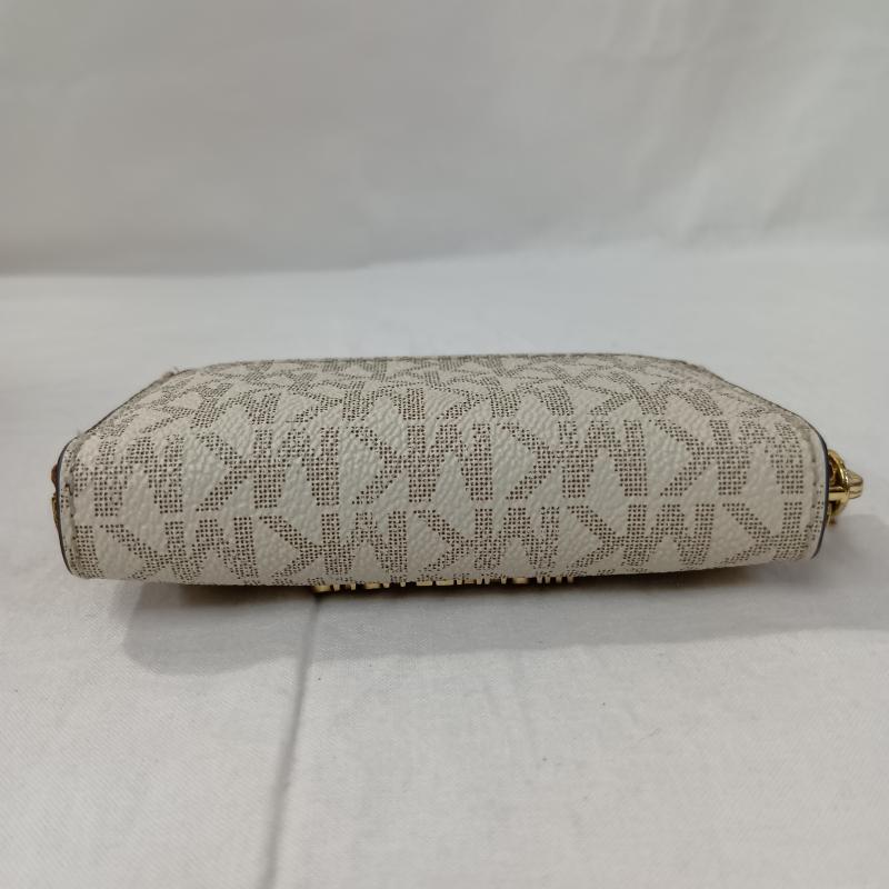 マイケルコース MICHAEL KORS 財布 二つ折り MICHAEL KORS マイケルコース シグネチャーウォレット ラウンドファスナー コンパクト 財布 35H9GTVZ2B - 無地 X ロゴ、文字 茶 / ブラウン / brown X オフホワイト / オフホワイト / レディース USED 古着 中古 50130525