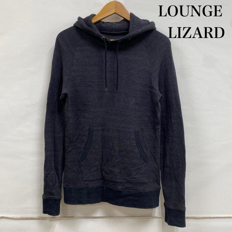 ラウンジリザード LOUNGE LIZARD パーカー 長袖 プルオーバー パーカー フーディー ラグラン 薄手 刺繍ロゴ 2 ワンポイント X ロゴ、文字 X 刺繍 灰 / グレー / gray メンズ USED 古着 中古 50130536