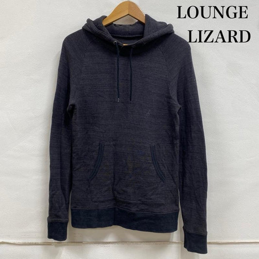ラウンジリザード LOUNGE LIZARD パーカー 長袖 プルオーバー パーカー フーディー ラグラン 薄手 刺繍ロゴ 2 ワンポイント X ロゴ、文字 X 刺繍 灰 / グレー / gray メンズ USED 古着 中古 50130536
