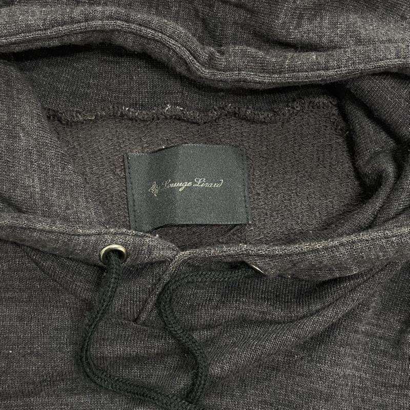ラウンジリザード LOUNGE LIZARD パーカー 長袖 プルオーバー パーカー フーディー ラグラン 薄手 刺繍ロゴ 2 ワンポイント X ロゴ、文字 X 刺繍 灰 / グレー / gray メンズ USED 古着 中古 50130536