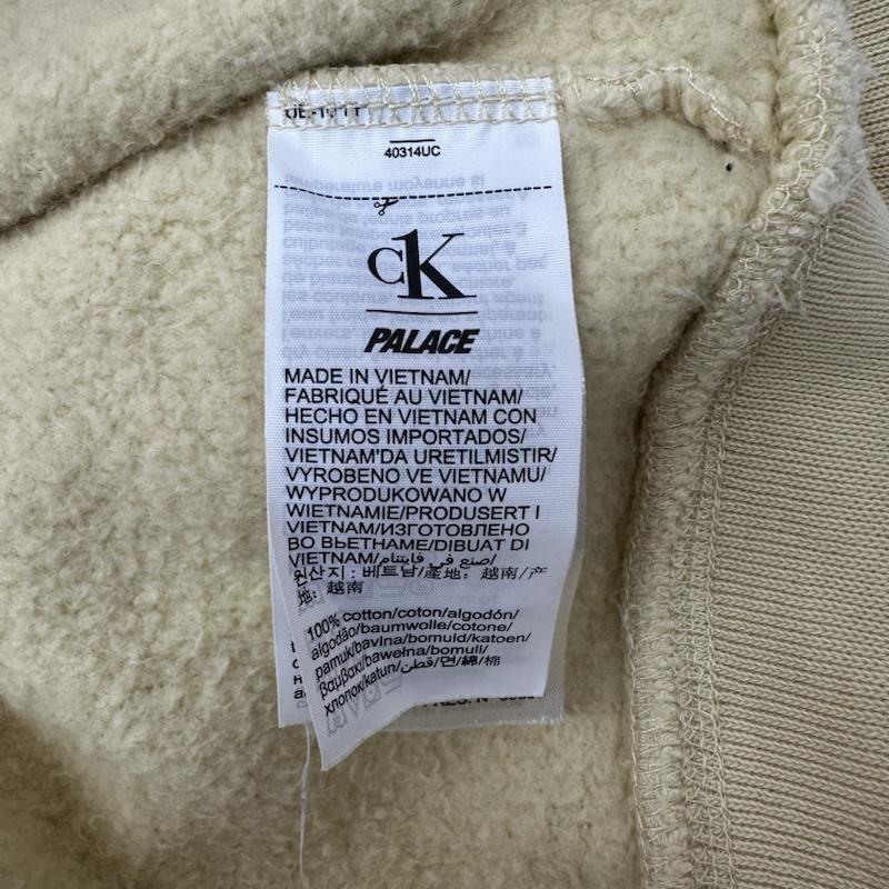 パレス PALACE トレーナー 長袖 Calvin Klein ロゴ 刺繍 クルーネック スウェット 40314UC L ベージュ / ベージュ / beige メンズ USED 古着 中古 50130586