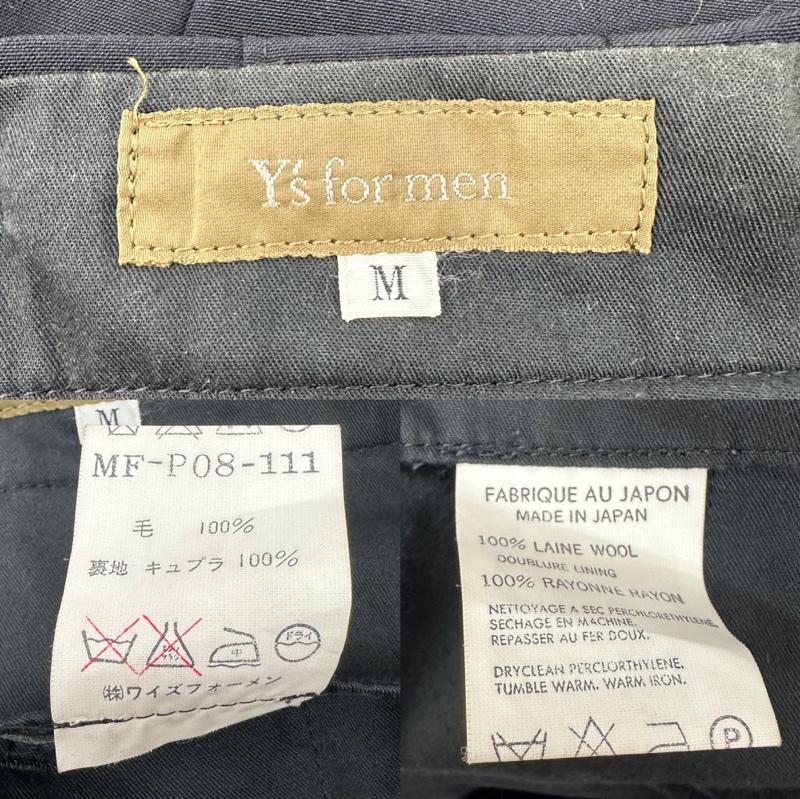 ワイズフォーメン Y s for men パンツ スラックス 2タック ワイド パンツ テーパード スラックス MF-P08-111 M 黒 / ブラック / black メンズ USED 古着 中古 50130608