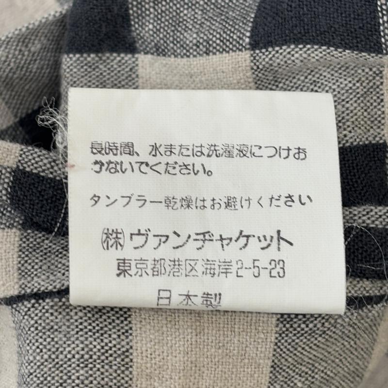 バン VAN シャツ、ブラウス 半袖 リネン レーヨン コットン D-KG8-12 日本製 ブロックチェック柄 半袖シャツ L メンズ USED 古着 中古 50130654