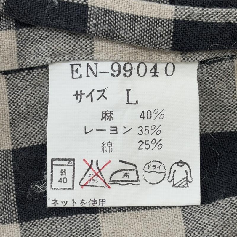 バン VAN シャツ、ブラウス 半袖 リネン レーヨン コットン D-KG8-12 日本製 ブロックチェック柄 半袖シャツ L メンズ USED 古着 中古 50130654
