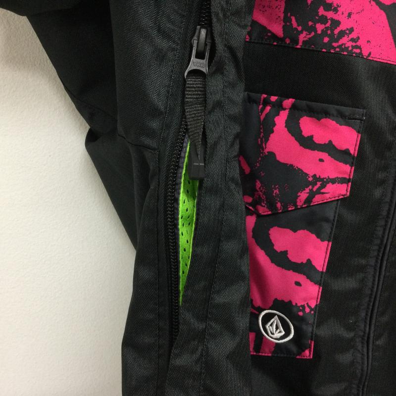 ボルコム VOLCOM ジャケット、上着 ジャンパー、ブルゾン FOREST JACKET フォレストジャケット スキー スノボ ウェア ポリエステル M 黒 / ブラック / black X 桃 / ピンク / pink メンズ USED 古着 中古 50130721