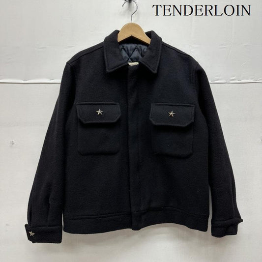 テンダーロイン TENDERLOIN ジャケット、上着 ジャンパー、ブルゾン 初期 マリーンタグ スタースタッズ メルトン ウール ワーク ジャケット - 黒 / ブラック / black メンズ USED 古着 中古 50130817