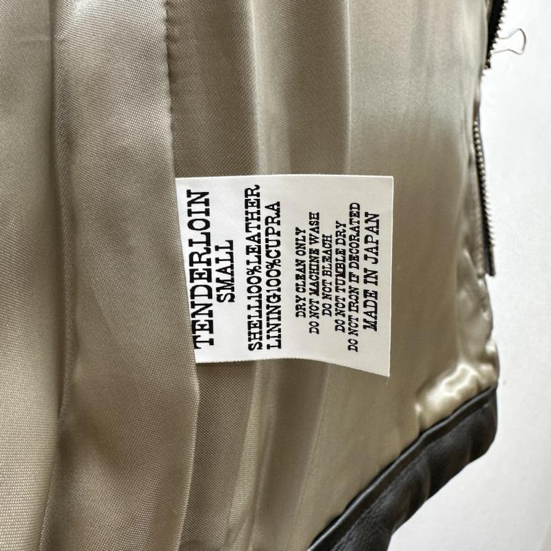 テンダーロイン TENDERLOIN ジャケット、上着 レザージャケット 07AW 袖ライン レーシング レザー ダウン ジャケット T-RACINGLEATHER S 黒 / ブラック / black メンズ USED 古着 中古 50130834