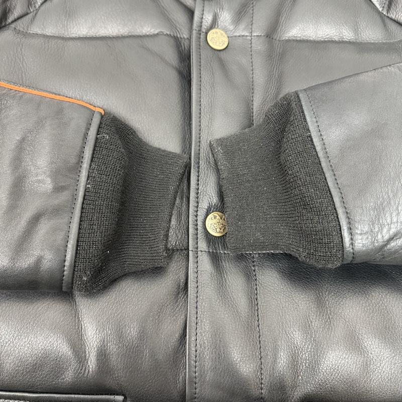 テンダーロイン TENDERLOIN ジャケット、上着 レザージャケット 07AW 袖ライン レーシング レザー ダウン ジャケット T-RACINGLEATHER S 黒 / ブラック / black メンズ USED 古着 中古 50130834